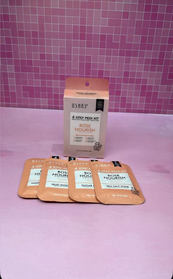 KIT X4 PEDI ROSAS USHAS